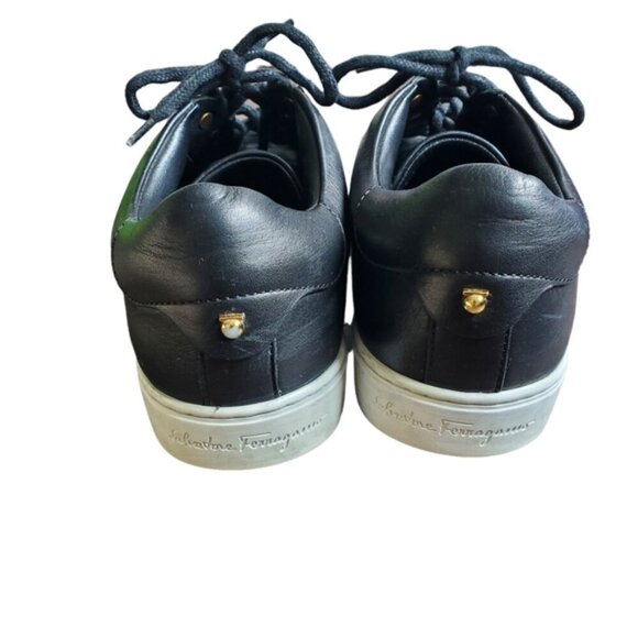 Salvatore Ferragamo Leather Lace Up Sneakers Size 7 - Picture 8 of 14